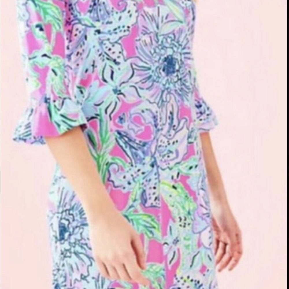 Lilly Pulitzer Pink and Green Floral Dress